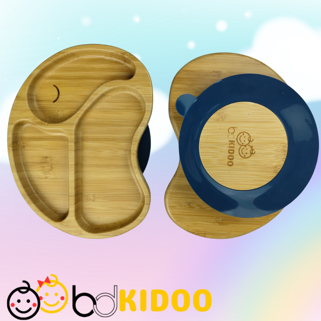 Premium Elephant Shape Bamboo Baby Plate with Silicone Suction Base - Image 3