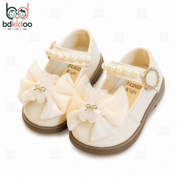 Pearl Bow Baby Shoes