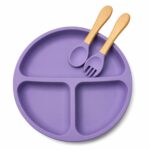 Bdkidoo Silicone Divided Plate with Spoon & Fork - Image 2