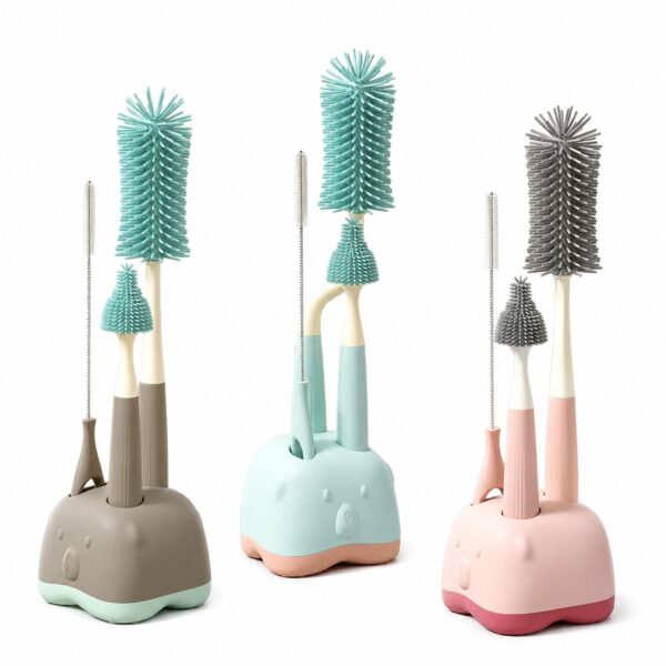 3-in-1 Silicone Baby Bottle Brush Set